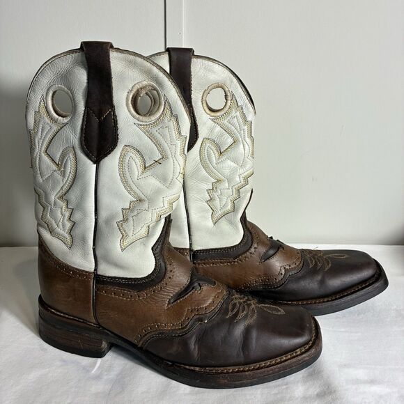 Tronco Leather Boots  Men’s 8.5 Western Cowboy Square Toe Brown Made In Mexico